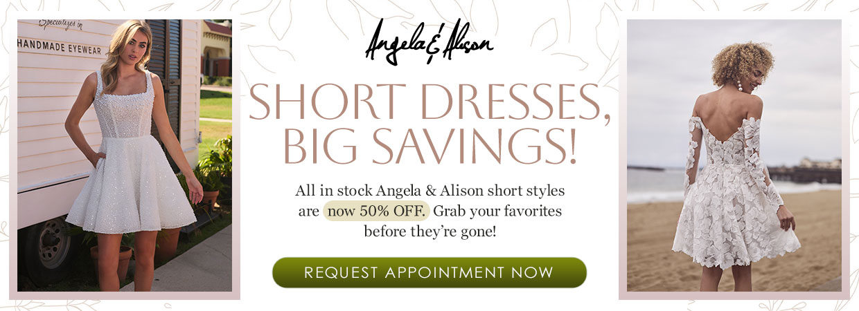 Save 50% on short dress styles from Angela + Alison.