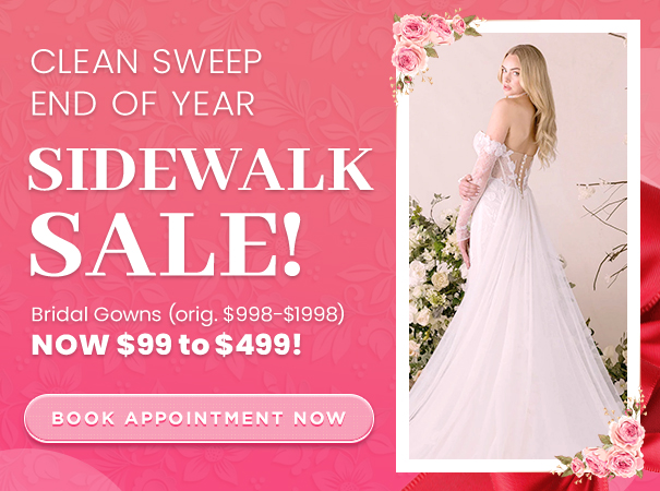 Clean Sweep Sidewalk Sale at Debra's Bridal Shop.